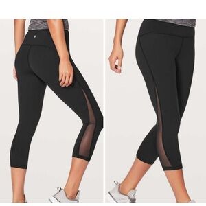 Lululemon Train Times Crop *21" Black Yoga Pants Tight Womens 4 Luxtreme Legging